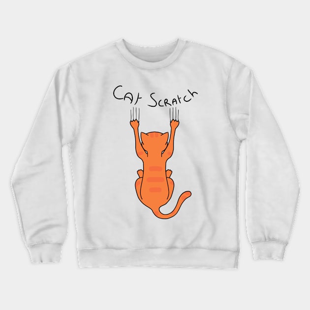 Cat Scratch. Red. Crewneck Sweatshirt by Abrek Art